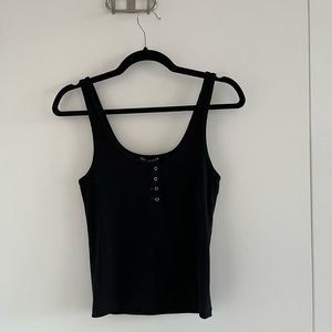 Zara Cropped Black Tank Top Size Medium